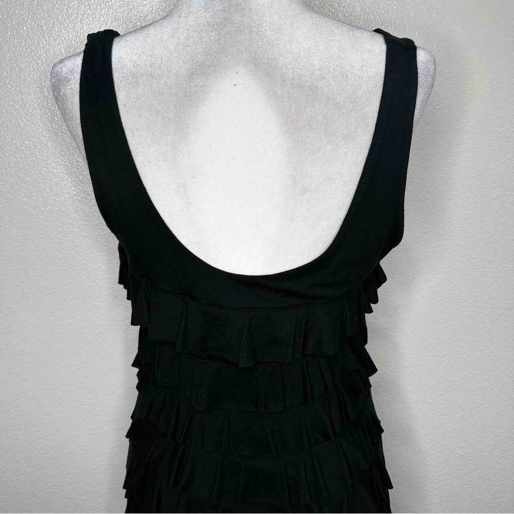 Express Womens Black Sleeveless Tiered Mini Bodycon Dress Scoop Neck Size M LBD - Picture 6 of 9
